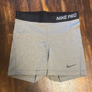 Nike Pro Heather Gray Spandex Shorts